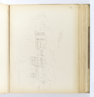 Album Page, Heidelberg Castle from the Bridge over the Necker