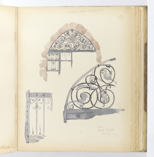 Album Page, Ironwork, Door to City Hall, Basle (Basel)