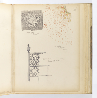 Album Page, Railing and Wall Decoration of Hospital, St. Ambrose, Milan