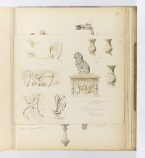 Album Page, Lion and Pedestal, Palazzo Vecchio, Florence