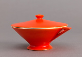 Sugar Bowl from the Streamline Series, Mandarin Glaze Sugar Bowl
