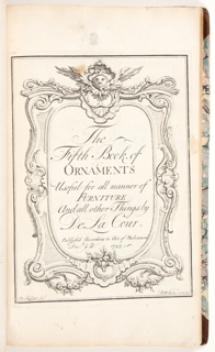 Bound Volume, Frontispiece for Book 4, in Eight books of Ornament