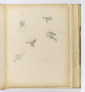 Album Page, Sketches of Architectural Details, Havre