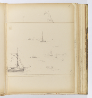 Album Page, Boats at Le Havre