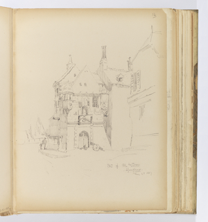 Album Page, Part of Old Fortress, Honfleur