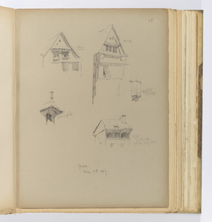 Album Page, Details of Roofs and Gables, Rouen