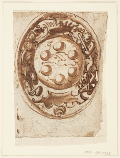Drawing, Escutcheon with arms of Ferdinand I de' Medici, Cardinal and Grand Duke of Tuscany