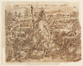 Drawing, The Art of War, Personified by Pallas Athena