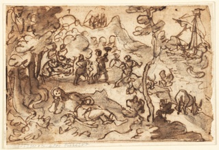 Drawing, Odysseus and the Cattle of the Sun God