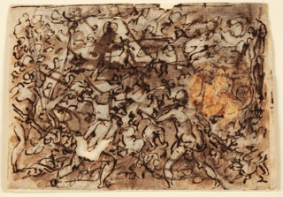 Drawing, Hunting with Torches in Mexico