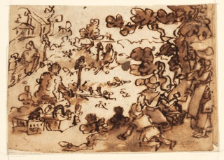 Drawing, Bird Hunt with Owls