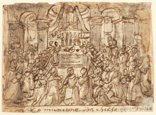 Drawing, Communion at Church