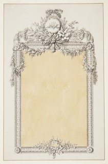 Drawing, Design for a Mirror Frame with Monogram of Marie-Antoinette
