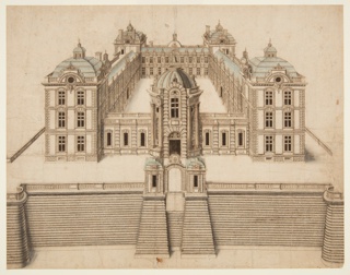 Drawing, Perspective Rendering of the Chateau de Verneuil, France