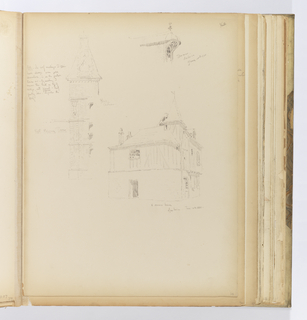 Album Page, Sketches of Architectural Elements, Blois and Amboise