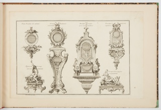 Print, Designs for Clock Cases and Bronze Figures