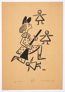 Drawing, Girl with Gun and Dolls