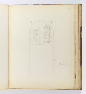 Album Page, Elevation of Door with Symbols of François I, Chambord