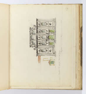 Album Page, Elevation of Church of the Colégio, Ponta Delgada, Azores, Portugal