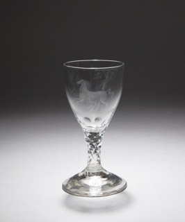 Wine Glass with Galloping Horse Drinking Glass