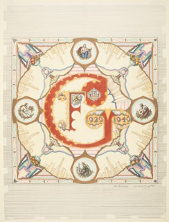 Drawing, Study 98, Initials in the Spirit of Illuminated Manuscripts, General Foods Theme