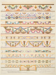 Drawing, Study 102, Eleven Compositions for Ornamental Bands, General Foods Theme