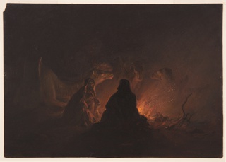 Drawing, Bedouin Campfire at Night