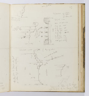 Album Page, Balustrade Plan and Molding Profiles from Loggia of the Campanile of San Marco, Venice