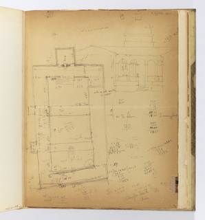Album Page, Plan and Elevation of Colonnade, Campo Santo, Pisa