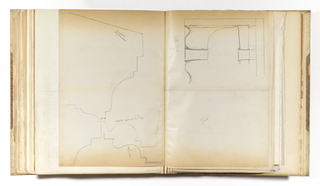 Album Page, Four Sketches of Architectural Elements in Profile, Pisa