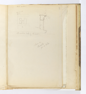 Album Page, Sketch of Third Window, Second Story, Possibly at Abbey of Chiaravalle, Milan