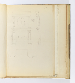 Album Page, Sketches of Pilaster and Architectural Details, Possibly from a Fireplace at Château de Blois, France