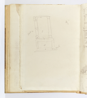 Album Page, Elevation of Opening Framed by Columns and Supported on Paneled Base
