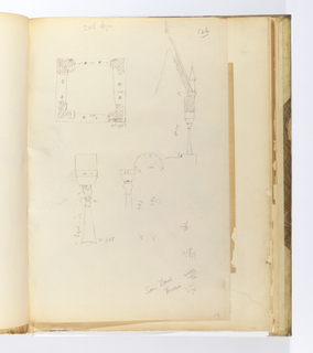 Album Page, Sketches of Second Loggia, Campanile of San Zeno, Verona, Italy