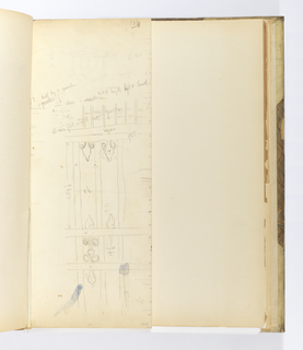 Album Page, Sketch of Iron Gate, Possibly Italy?