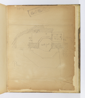 Album Page, Sketches of Basin and Pool