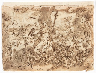 Drawing, The Hunt, Personified by Diana