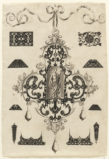 Print, Plate 2, from a series of eight pendant designs with the cardinal virtues