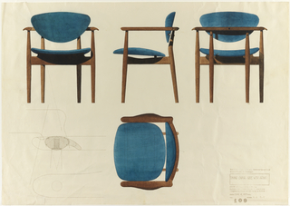 Drawing, Design for a Dining Chair with Arms, for Baker Furniture Incorporated, Grand Rapids, MI