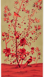 Scenic Panel, Chinoiserie (Blood Olive)