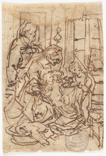 Drawing, The Holy Family with John the Baptist