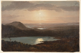 Drawing, Eagle Lake Viewed from Cadillac Mountain, Mt. Desert Island, Maine