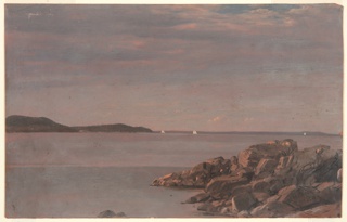 Drawing, Mt. Desert Island from Sutton Island, Maine