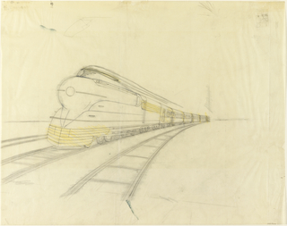 Drawing, Final Tissue for Creation of Illustration of Streamline K4s Locomotive, Pennsylvania Railroad