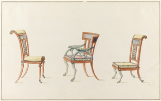 Drawing, Designs for Three Chairs