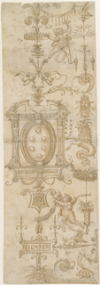 Drawing, Design for Stained Glass in the Laurentian Library, Florence, Italy