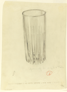 Drawing, Tumbler with Protruding Fins, Capstan Glass Co.