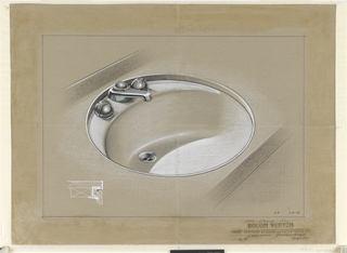 Drawing, Lavatory Installation: Sink for Crane Co.