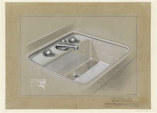 Drawing, Design for Lavatory Installation with Sink