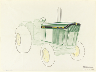 Drawing, Tractor, Model 5010, preliminary sketch, for John Deere